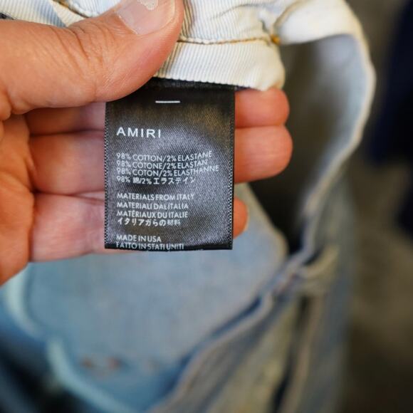 Amiri Distressed Flower Patch Denim Jeans Blue Womens Size 32 - Picture 5 of 11